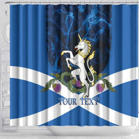 Personalised Unicorn Scotland Shower Curtain Scottish Saltire With Thistle