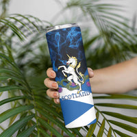 Personalised Unicorn Scotland Skinny Tumbler Scottish Saltire With Thistle