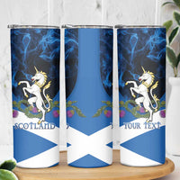 Personalised Unicorn Scotland Skinny Tumbler Scottish Saltire With Thistle