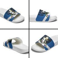 Personalised Unicorn Scotland Slide Sandals Scottish Saltire With Thistle