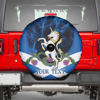 Personalised Unicorn Scotland Spare Tire Cover Scottish Saltire With Thistle