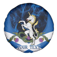 Personalised Unicorn Scotland Spare Tire Cover Scottish Saltire With Thistle