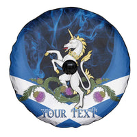 Personalised Unicorn Scotland Spare Tire Cover Scottish Saltire With Thistle