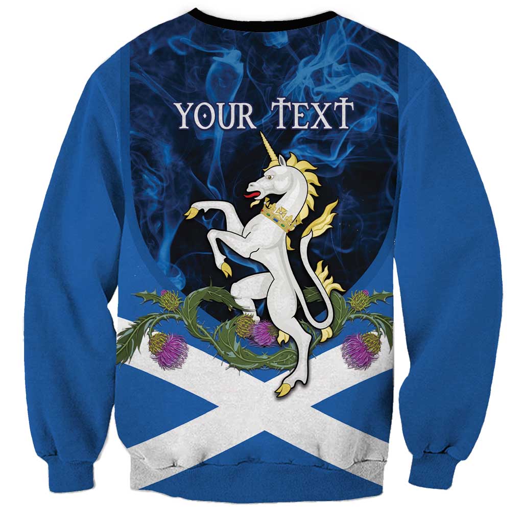 Personalised Unicorn Scotland Sweatshirt Scottish Saltire With Thistle