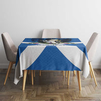 Personalised Unicorn Scotland Tablecloth Scottish Saltire With Thistle