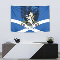 Personalised Unicorn Scotland Tapestry Scottish Saltire With Thistle