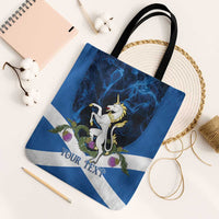 Personalised Unicorn Scotland Tote Bag Scottish Saltire With Thistle