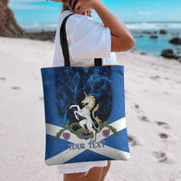 Personalised Unicorn Scotland Tote Bag Scottish Saltire With Thistle