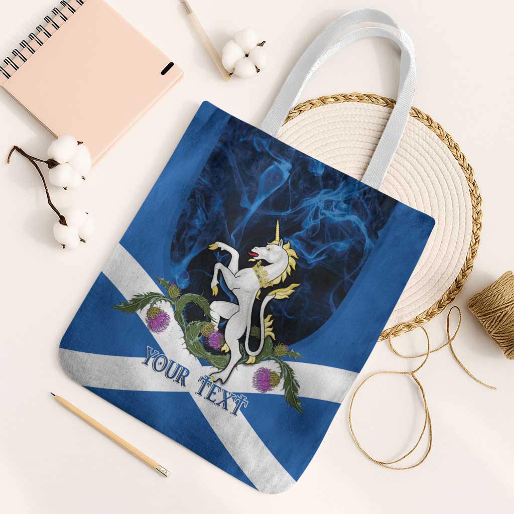Personalised Unicorn Scotland Tote Bag Scottish Saltire With Thistle