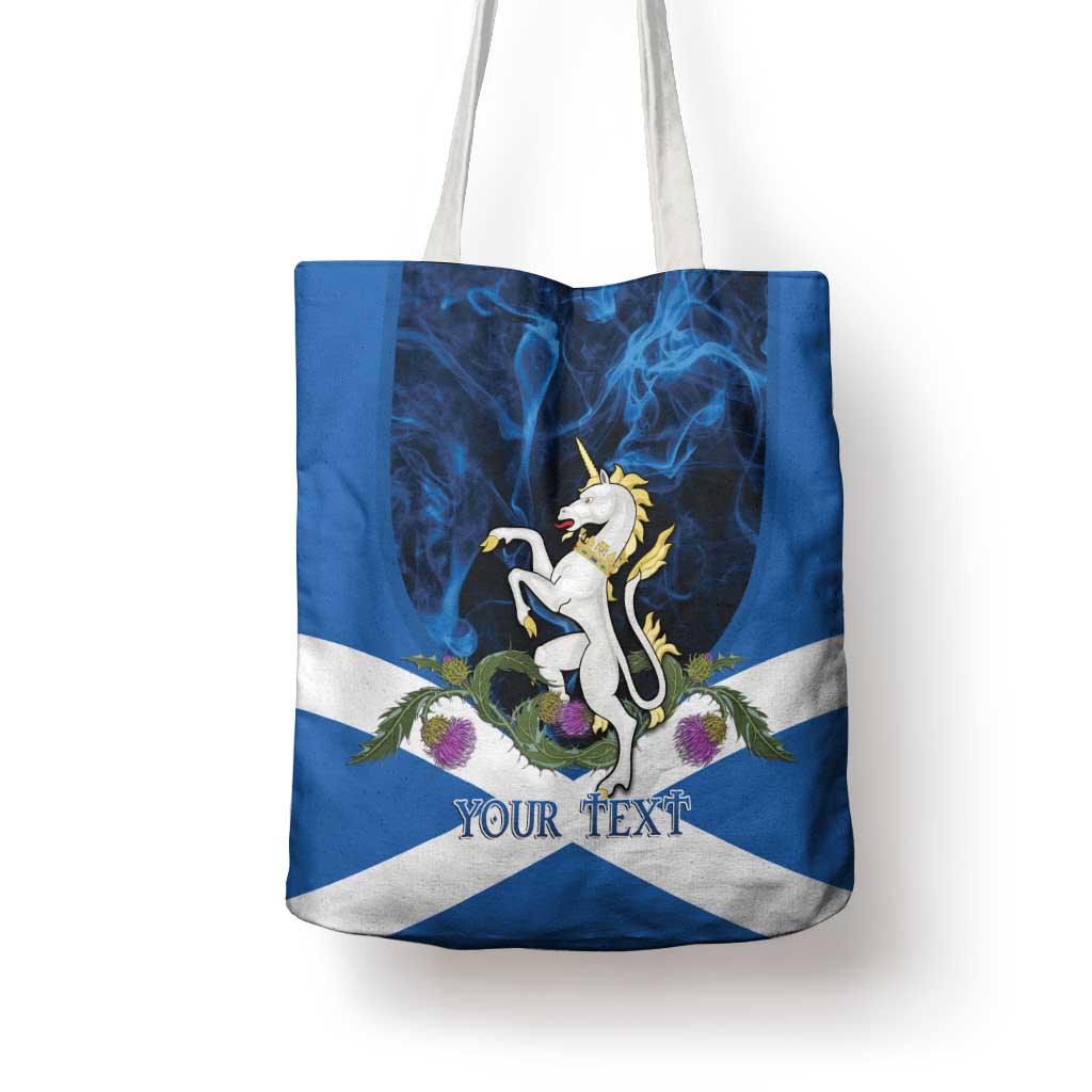 Personalised Unicorn Scotland Tote Bag Scottish Saltire With Thistle
