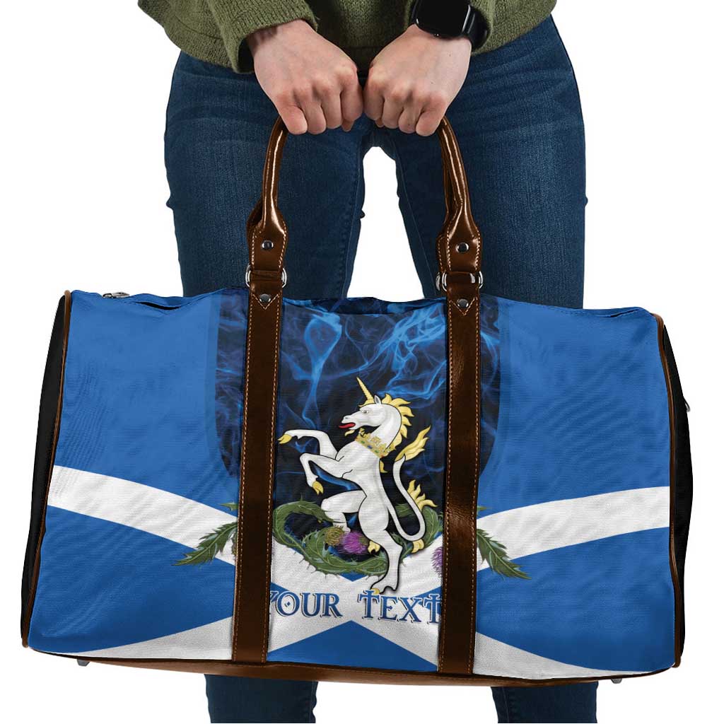Personalised Unicorn Scotland Travel Bag Scottish Saltire With Thistle