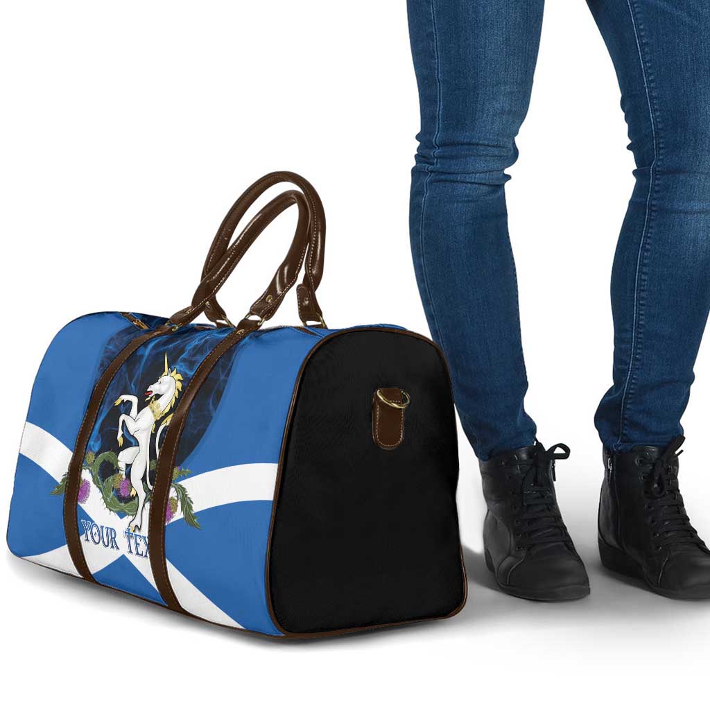 Personalised Unicorn Scotland Travel Bag Scottish Saltire With Thistle