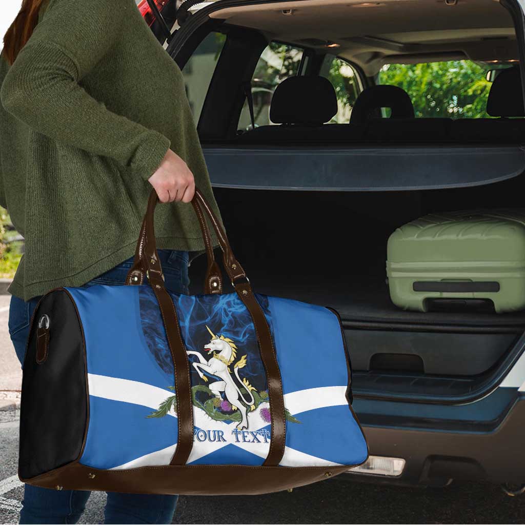 Personalised Unicorn Scotland Travel Bag Scottish Saltire With Thistle