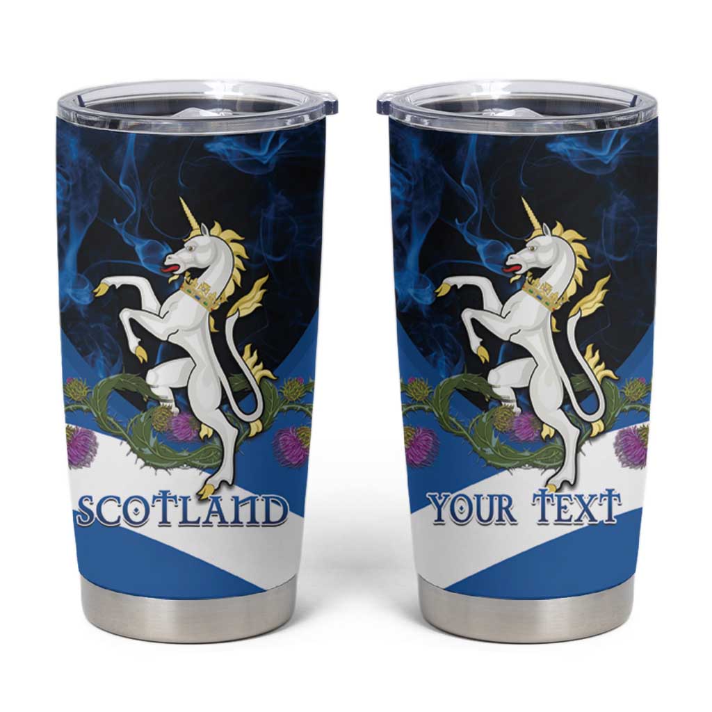 Personalised Unicorn Scotland Tumbler Cup Scottish Saltire With Thistle
