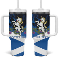 Personalised Unicorn Scotland Tumbler With Handle Scottish Saltire With Thistle