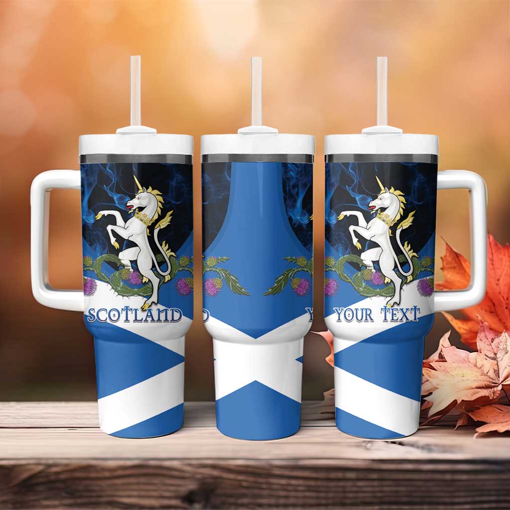 Personalised Unicorn Scotland Tumbler With Handle Scottish Saltire With Thistle