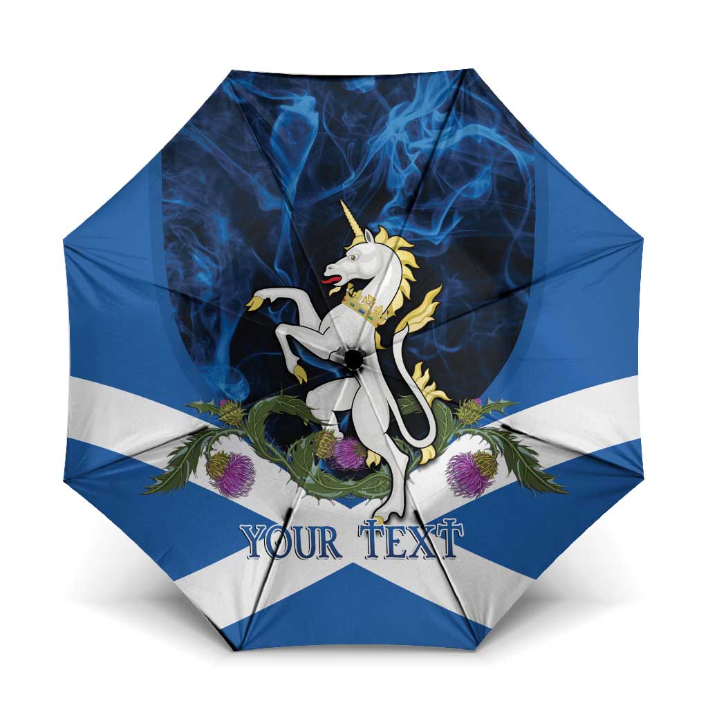 Personalised Unicorn Scotland Umbrella Scottish Saltire With Thistle