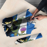 Personalised Unicorn Scotland Umbrella Scottish Saltire With Thistle