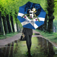 Personalised Unicorn Scotland Umbrella Scottish Saltire With Thistle