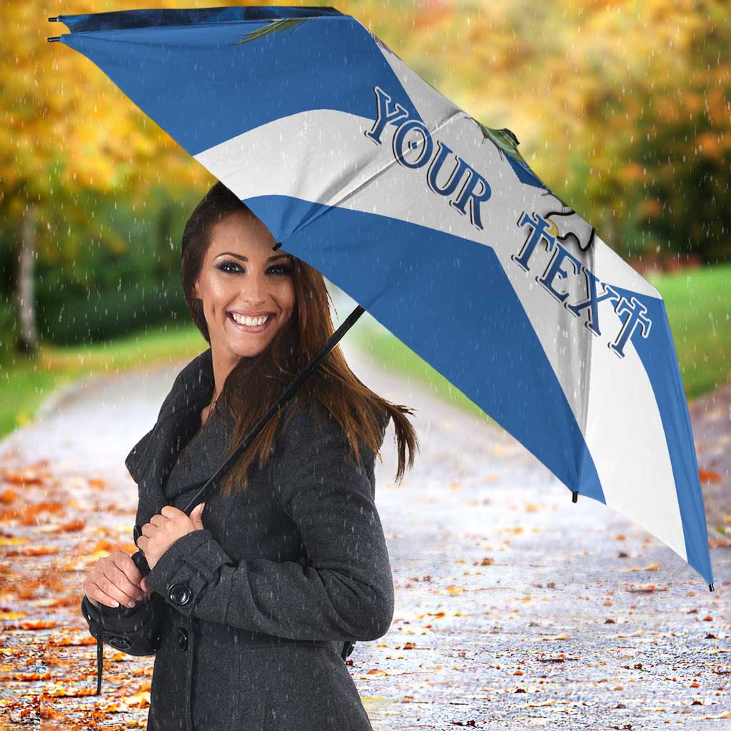 Personalised Unicorn Scotland Umbrella Scottish Saltire With Thistle
