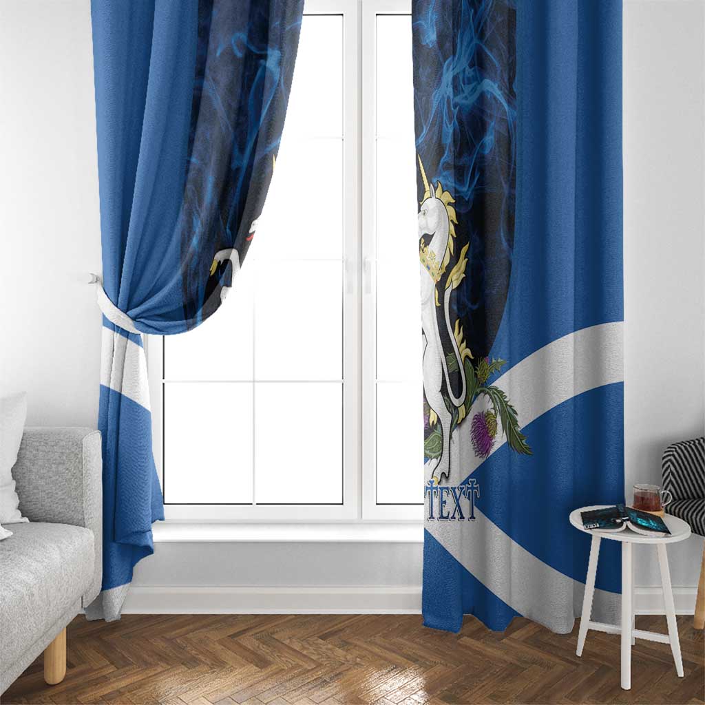 Personalised Unicorn Scotland Window Curtain Scottish Saltire With Thistle