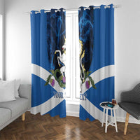 Personalised Unicorn Scotland Window Curtain Scottish Saltire With Thistle