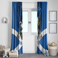 Personalised Unicorn Scotland Window Curtain Scottish Saltire With Thistle