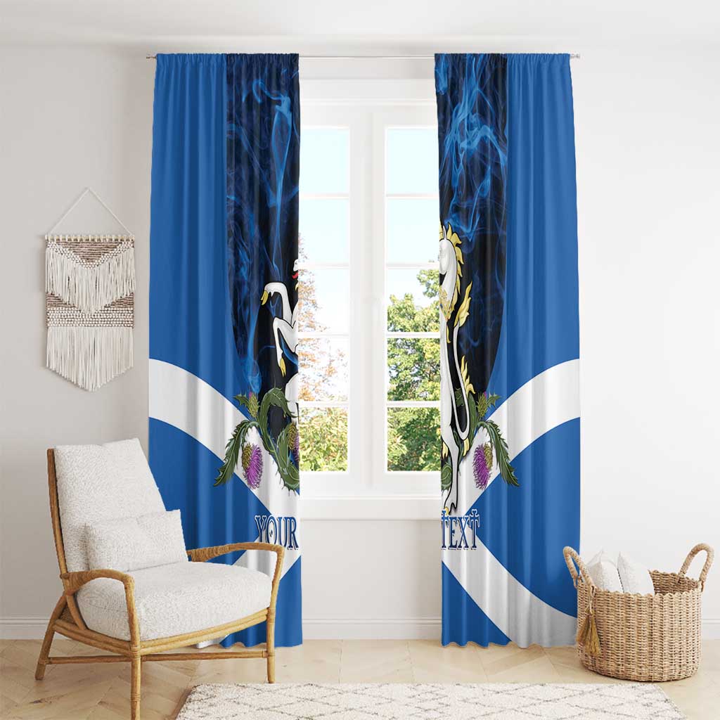 Personalised Unicorn Scotland Window Curtain Scottish Saltire With Thistle