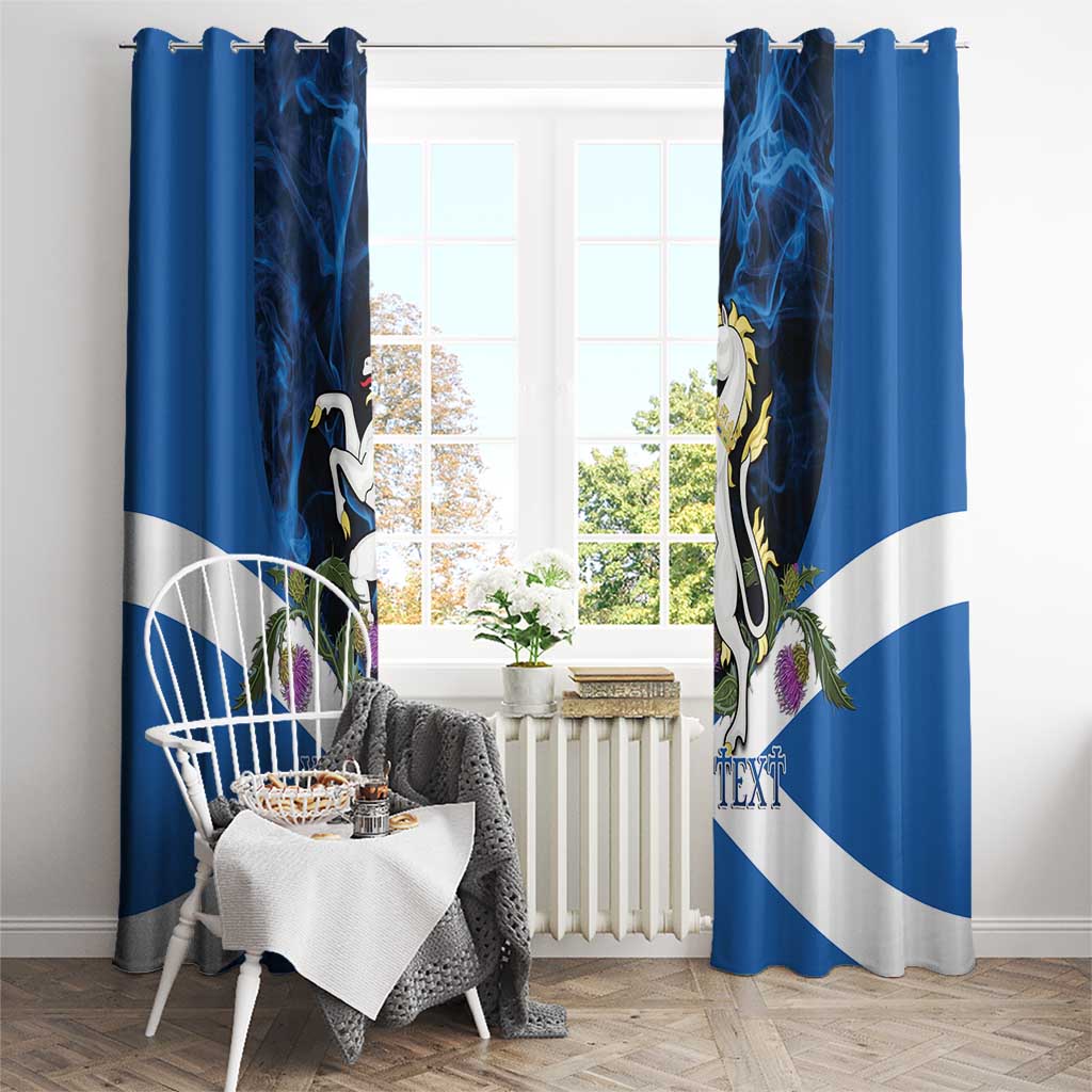Personalised Unicorn Scotland Window Curtain Scottish Saltire With Thistle