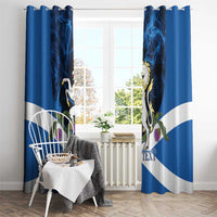 Personalised Unicorn Scotland Window Curtain Scottish Saltire With Thistle