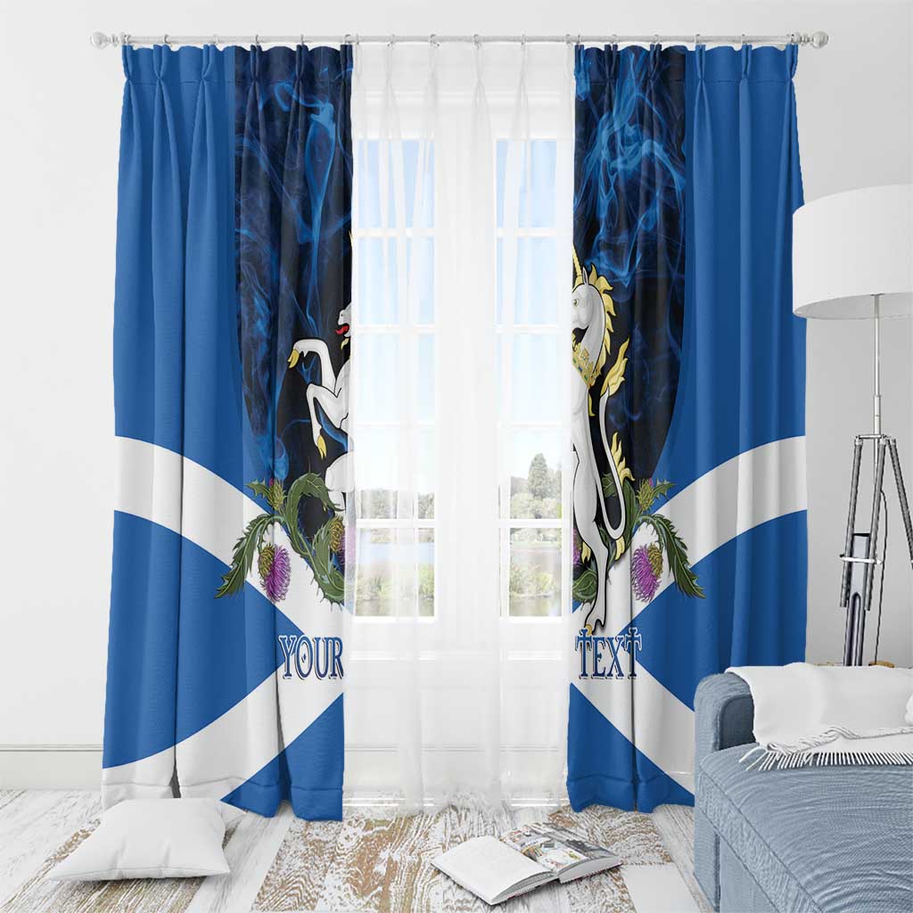 Personalised Unicorn Scotland Window Curtain Scottish Saltire With Thistle