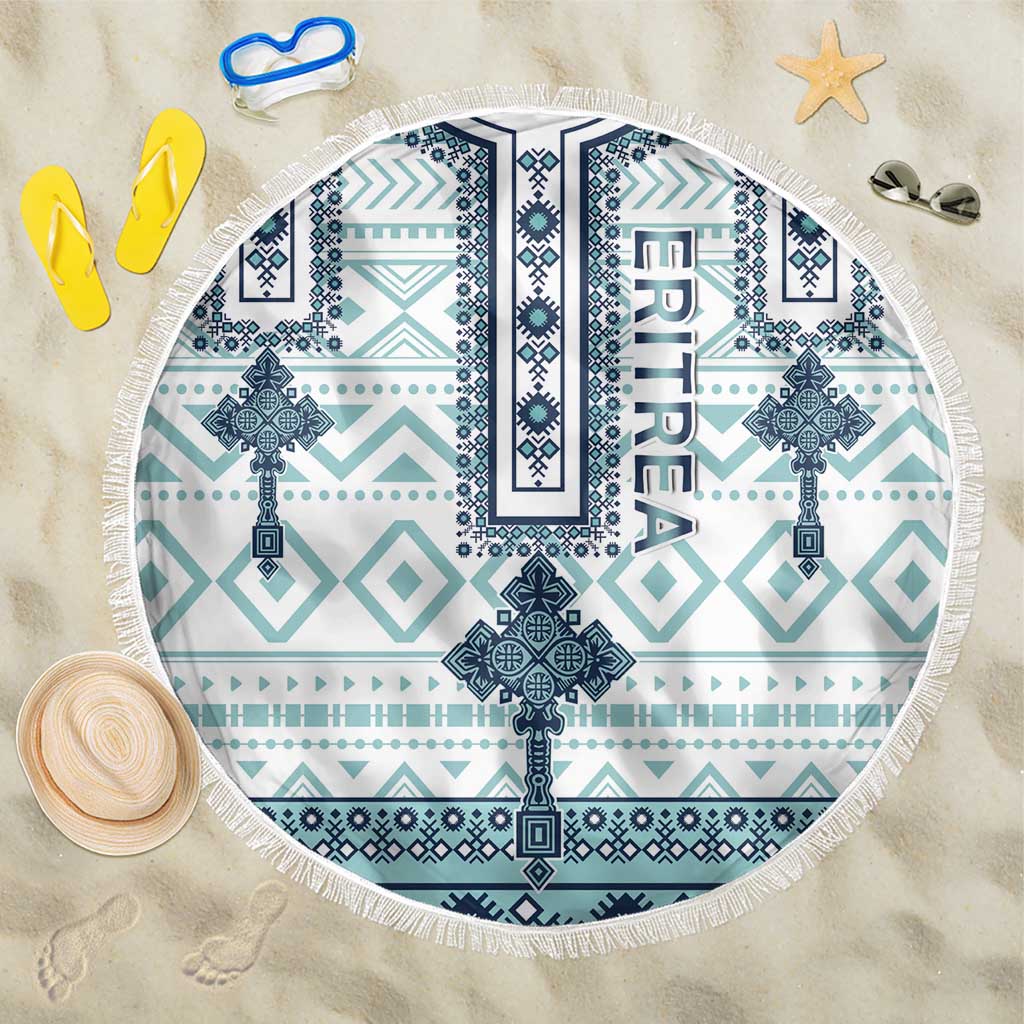Eritrea Beach Blanket Eritrean Cross Mix Tilet Pattern - Wonder Print Shop