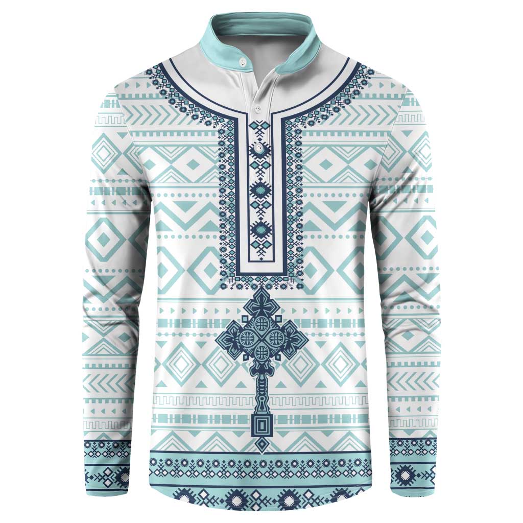 Eritrea Button Sweatshirt Eritrean Cross Mix Tilet Pattern - Wonder Print Shop