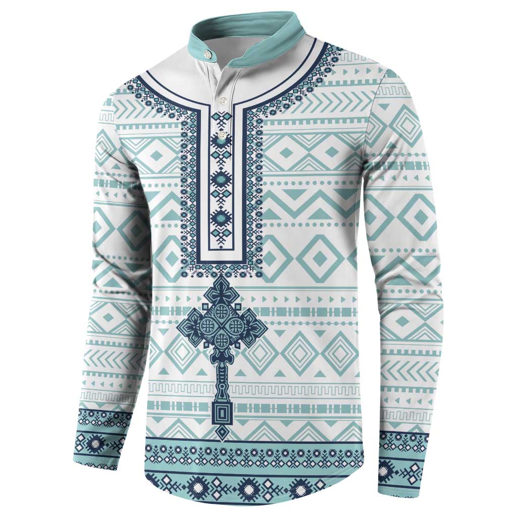 Eritrea Button Sweatshirt Eritrean Cross Mix Tilet Pattern - Wonder Print Shop