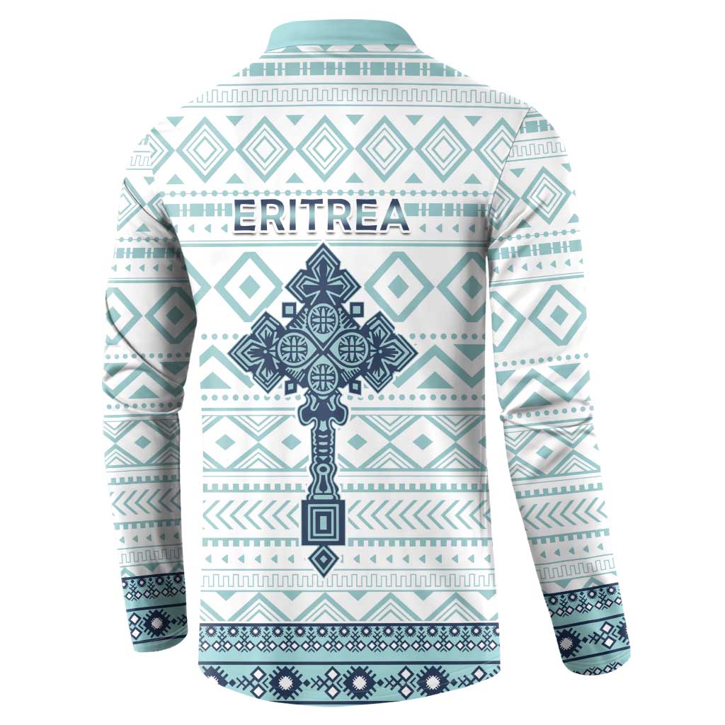Eritrea Button Sweatshirt Eritrean Cross Mix Tilet Pattern - Wonder Print Shop