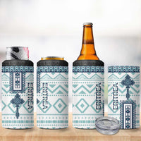 Eritrea 4 in 1 Can Cooler Tumbler Eritrean Cross Mix Tilet Pattern - Wonder Print Shop