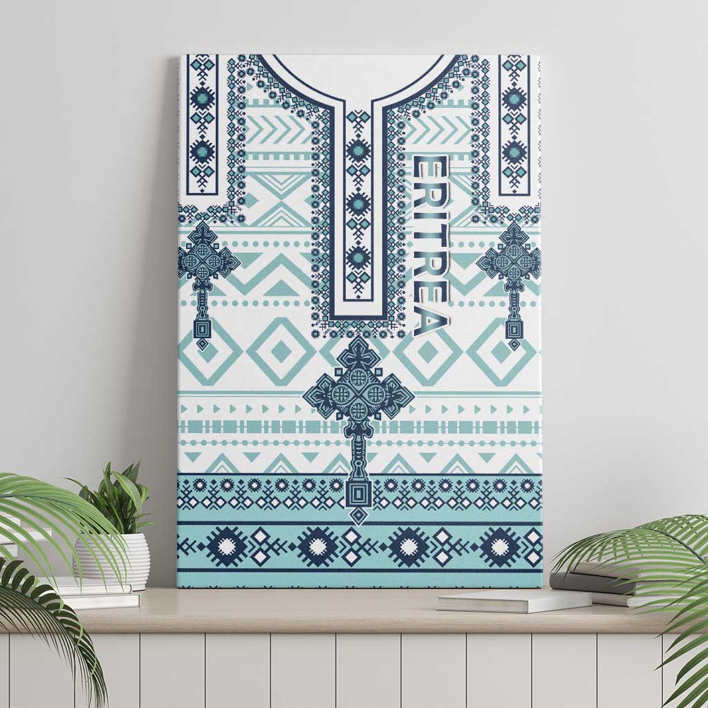 Eritrea Canvas Wall Art Eritrean Cross Mix Tilet Pattern - Wonder Print Shop