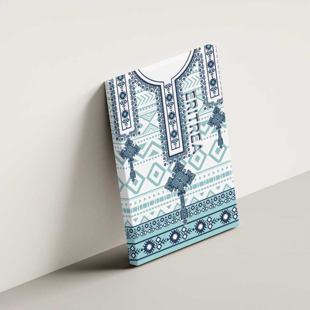 Eritrea Canvas Wall Art Eritrean Cross Mix Tilet Pattern - Wonder Print Shop