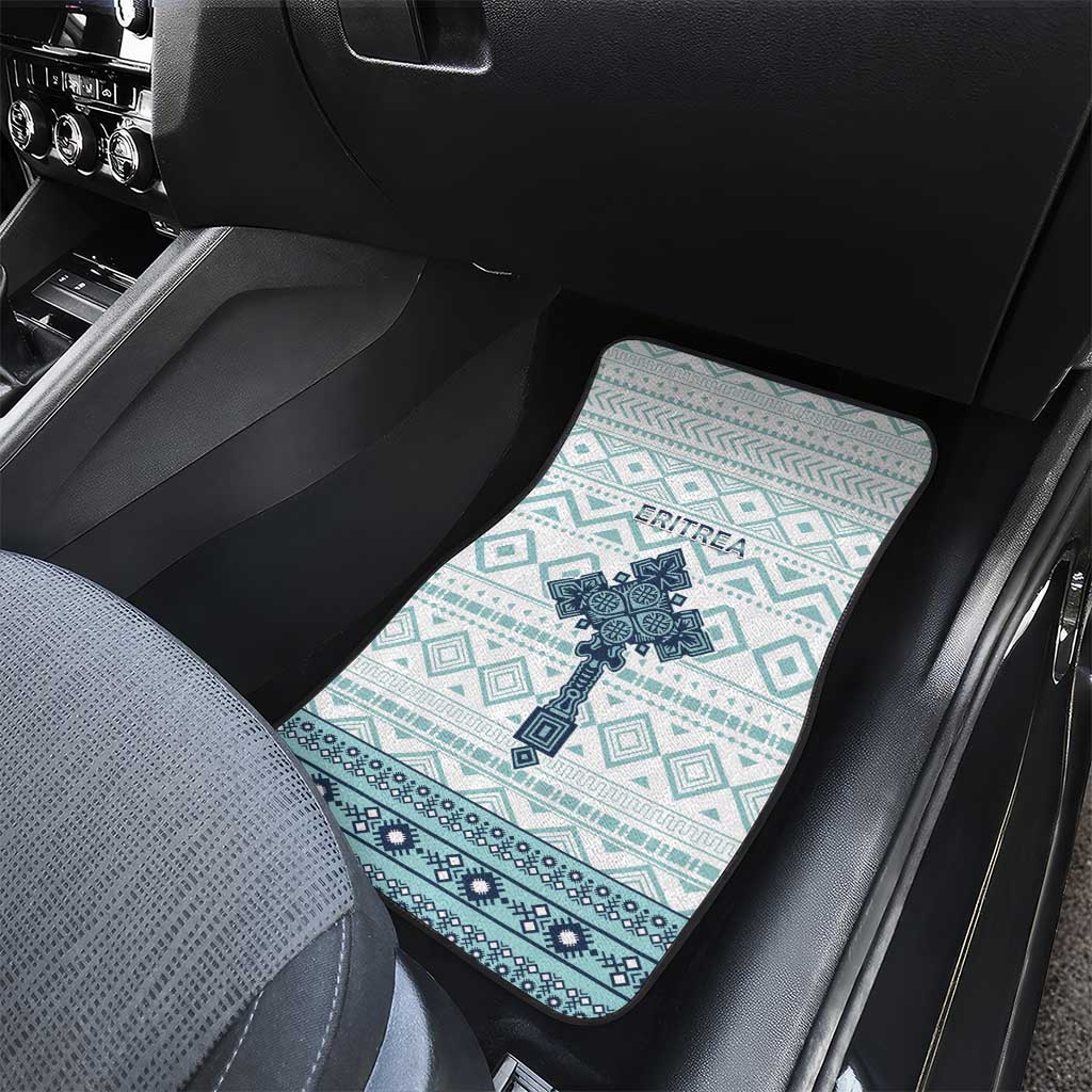 Eritrea Car Mats Eritrean Cross Mix Tilet Pattern - Wonder Print Shop