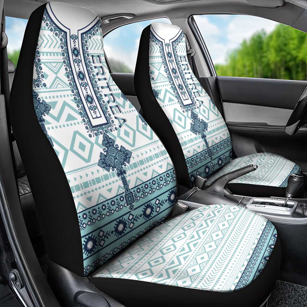 Eritrea Car Seat Cover Eritrean Cross Mix Tilet Pattern - Wonder Print Shop