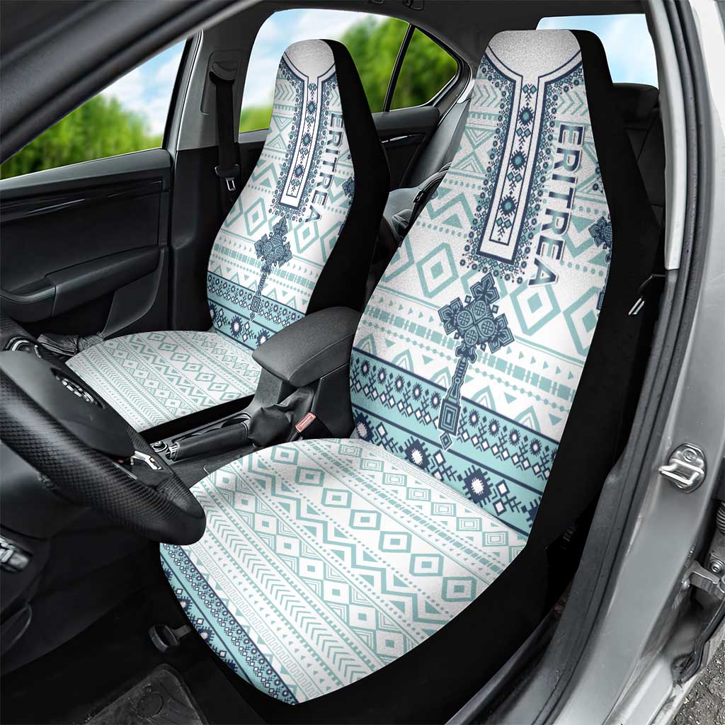 Eritrea Car Seat Cover Eritrean Cross Mix Tilet Pattern - Wonder Print Shop