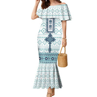 Eritrea Family Matching Mermaid Dress and Hawaiian Shirt Eritrean Cross Mix Tilet Pattern - Wonder Print Shop