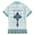 Eritrea Family Matching Off Shoulder Maxi Dress and Hawaiian Shirt Eritrean Cross Mix Tilet Pattern - Wonder Print Shop