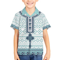 Eritrea Family Matching Puletasi and Hawaiian Shirt Eritrean Cross Mix Tilet Pattern - Wonder Print Shop