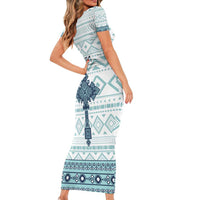 Eritrea Family Matching Short Sleeve Bodycon Dress and Hawaiian Shirt Eritrean Cross Mix Tilet Pattern - Wonder Print Shop