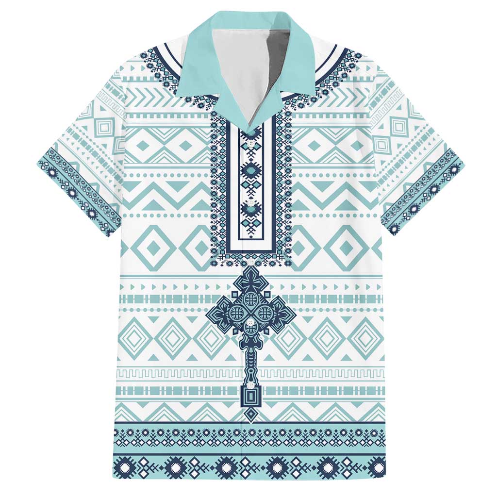 Eritrea Hawaiian Shirt Eritrean Cross Mix Tilet Pattern - Wonder Print Shop