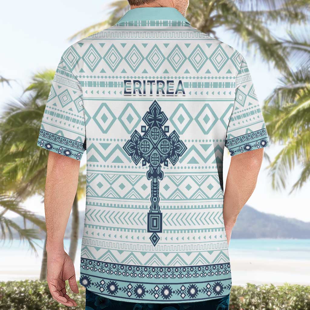 Eritrea Hawaiian Shirt Eritrean Cross Mix Tilet Pattern - Wonder Print Shop