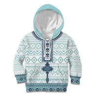 Eritrea Kid Hoodie Eritrean Cross Mix Tilet Pattern - Wonder Print Shop