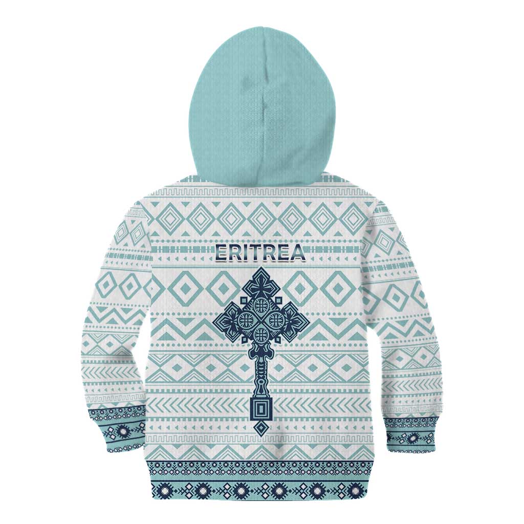 Eritrea Kid Hoodie Eritrean Cross Mix Tilet Pattern - Wonder Print Shop