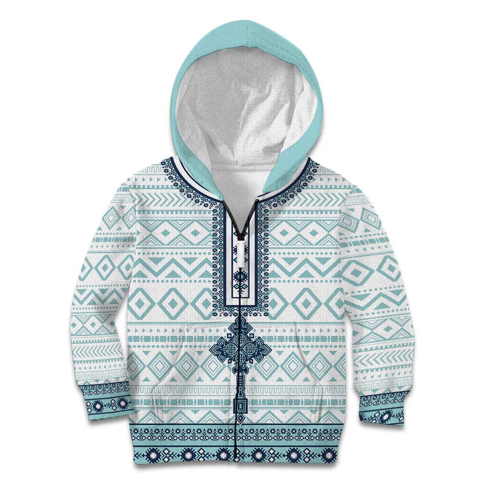 Eritrea Kid Hoodie Eritrean Cross Mix Tilet Pattern - Wonder Print Shop